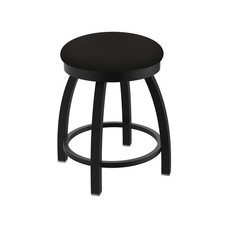 HOLLAND BAR STOOL CO 18" Swivel Vanity Stool, Black Wrinkle, Canter Espresso Seat 80218BW003